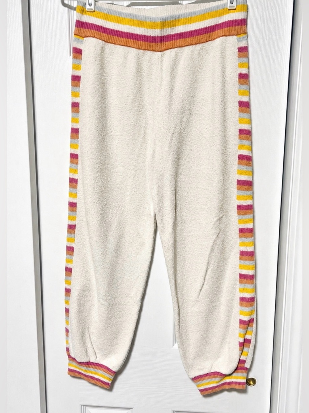 LoveShackFancy Barnett towel Pants Malibu Sunset Striped Terry M